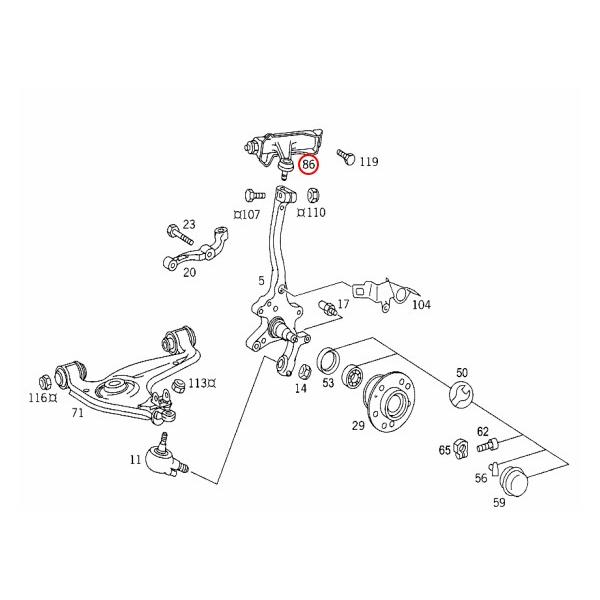 ベンツ C140 CL500 CL600 フロント アッパーアーム/トップコントロールアーム 左右セット 1403307607 1403307707 | Mercedes-Benz | 01