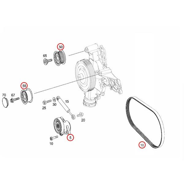ベンツ W251 W463 W639 W164 X164 ベルトテンショナー 4点セット M272 M273 2722000270 2722020419 2722021419 0019931896 0159972592 | Mercedes-Benz | 01