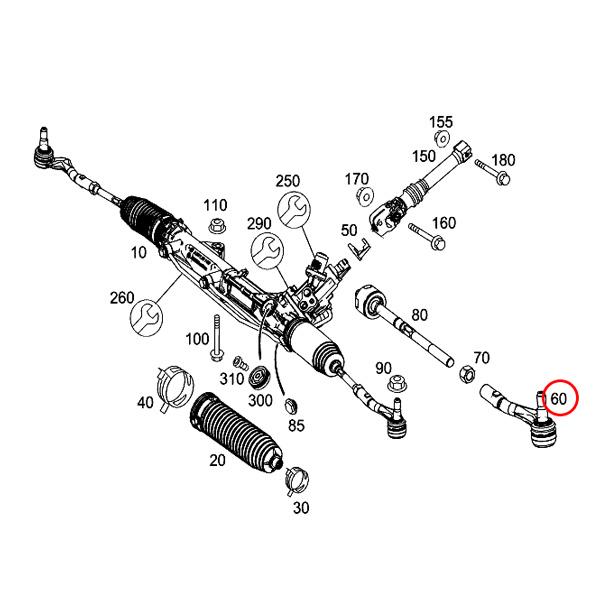 純正OEM LEMFORDER製 ベンツ R172 SLK200 SLK350 SLK55AMG SLC180 ステアリングタイロッドエンド 左右セット 2043300903 2043301003 | Mercedes-Benz | 01
