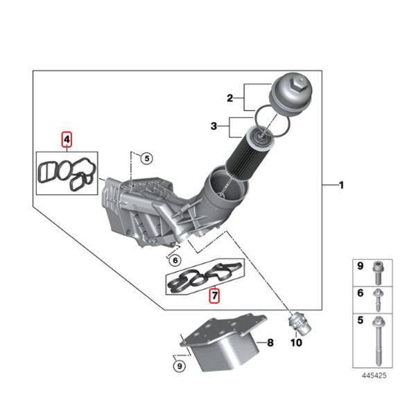 送料200円 BMW G30 G31 G11 X3/G01 523d 523i 530e 740e xDrive20d 20i オイルフィルターハウジングガスケット 11428591460 11428591462 | BMW | 01