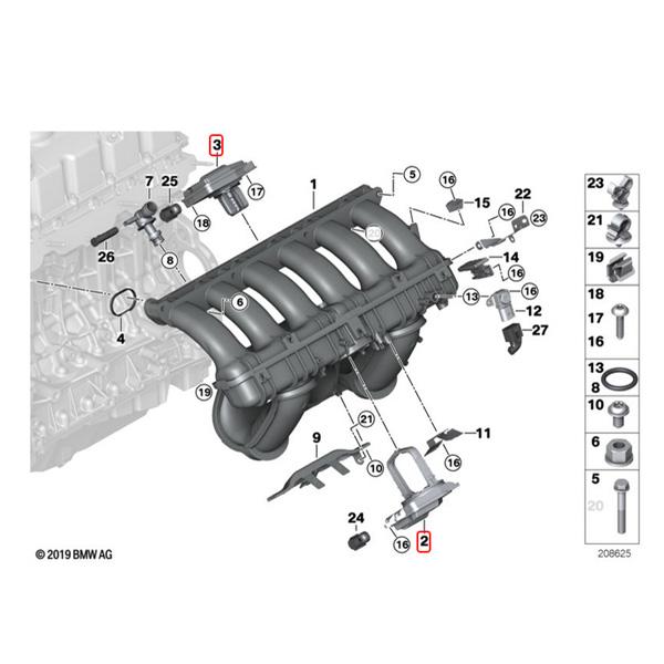 BMW E60 E61 F10 F11 E63 523i 525i 528i 530i 530xi 630i DISAバルブ 可変吸気 調整ユニット 左右 11617579114 11617560538 11617522928 | BMW | 01