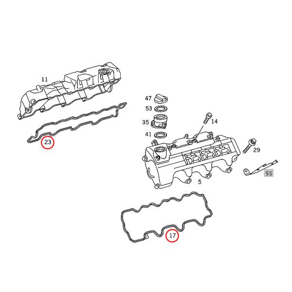 URO ベンツ W211 W210 W463 W163 W220 E240 E320 G320 G320 S320 S350 シリンダーヘッドカバーガスケット 左右 M112 1120160221 1120160321 | Mercedes-Benz | 01