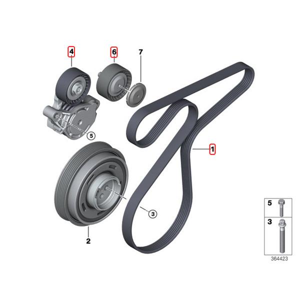 BMW X1/F48 sDrive18i xDrive18d 20i 25i ベルトテンショナー＆プーリー＆ベルト 6PK1715 3点セット 11288479475 11287649371 11288573253 | BMW | 01