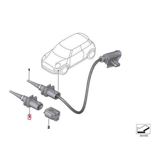 全国送料200円 BMW MINI ミニ F54 F55 F56 F57 F60 外気温度センサー/エアテンプセンサー リペア用配線付き 65816936953 65816905133 | MINI | 01