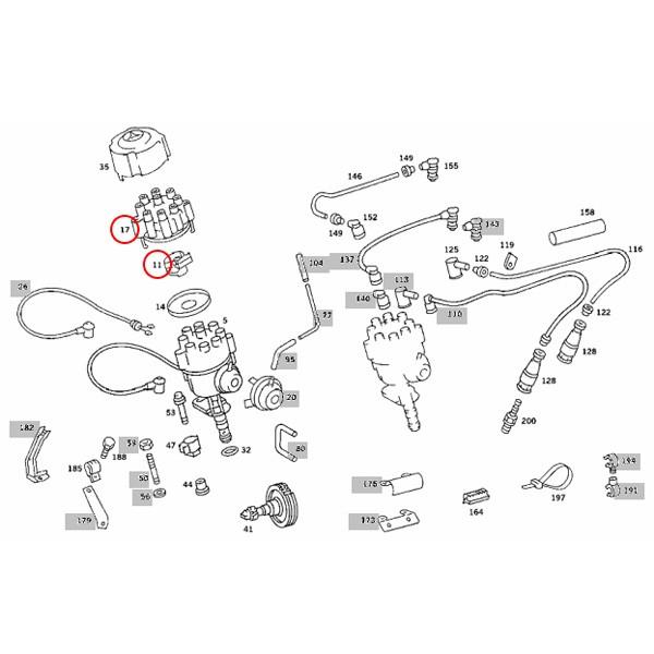 BOSCH製 ベンツ W126 500SE 420SEL ディストリビューターキャップ 