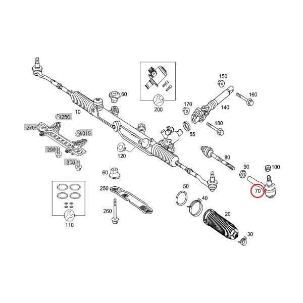 LEMFORDER製 ベンツ W203 ステアリングタイロッドエンド 左右セット 2033303903 2033301903 2033304003 2033302003 set143 C180 C230 C240 |  | 01