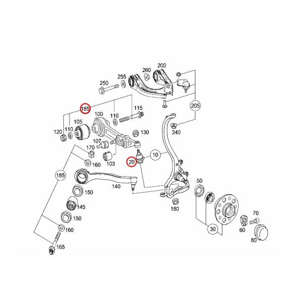 [6ヶ月保証付]ベンツ W211 フロント ロアアーム＆ボールジョイント 左右 2113308107 2113308207 E240E250E280E300E320E350E500E550 E55 E63 |  | 01