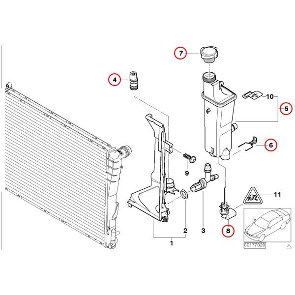 BMW E46 318Ci 328Ci 330Ci 316ti 318ti リザーバータンク＆ATサーモ＆キャップ 17137787039 17137524812 17111437362 17117639022 | BMW | 03