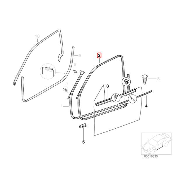 BMW E36 M3B M3C ドアシール/ウェザーストリップ 左右セット 51711977727 51711977728 | BMW | 01