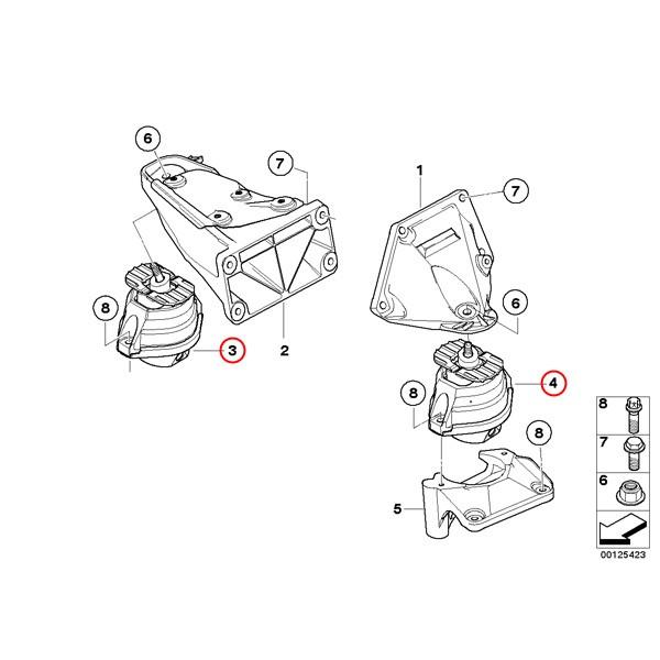 febi bilstein製 BMW E60 セダン 525i 530i エンジンマウント 左右セット 22116761089 22116761090 | BMW | 01