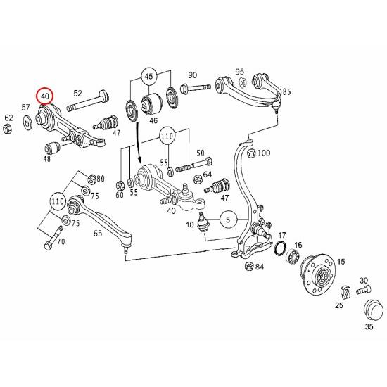 [6ヶ月保証付]ベンツ W220 S500L S55AMG フロント ロアアーム 左右セット エアサス車用 2203308907 2203302507 2203309007 2203302407 | Mercedes-Benz | 01
