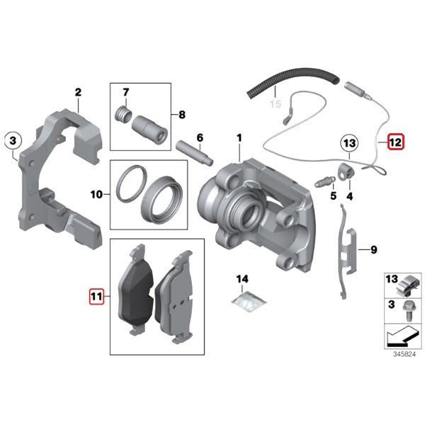 MEYLE製 BMW E90 E91 E92 320i 323i 325i 325xi リア/リヤ ブレーキパッド左右＆パッドセンサー 34216774692 34216773161 34356789445 | BMW | 01