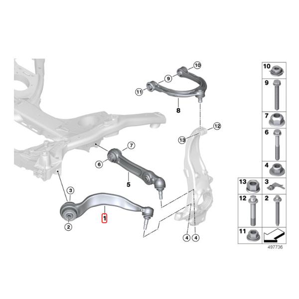 マイレ製 BMW G32 623d フロント プルストラットアーム/スラストロッド/テンションロッド 左右セット HD(強化版) 31106861151 31106861152 | BMW | 01