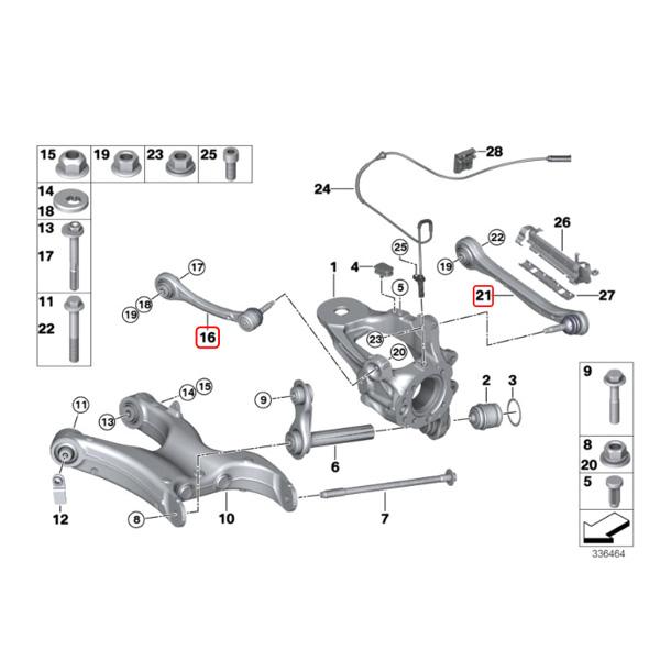 MEYLE製 BMW X5/F85 X6/F86 X5M X6M リア アッパーアーム＆ガイドアーム 左右4点セット 33326770969 33326770970 33326795047 33326795048 | BMW | 01