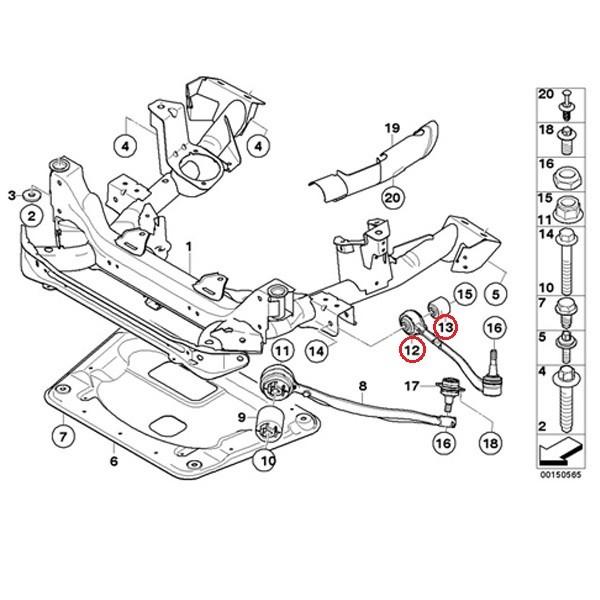 BMW X3/E83 2.5si/xDrive25i フロント ロアアーム 左右セット ブッシュ付き 31103412135 31103451881 31103418337 31103412136 31121124622 | BMW | 01