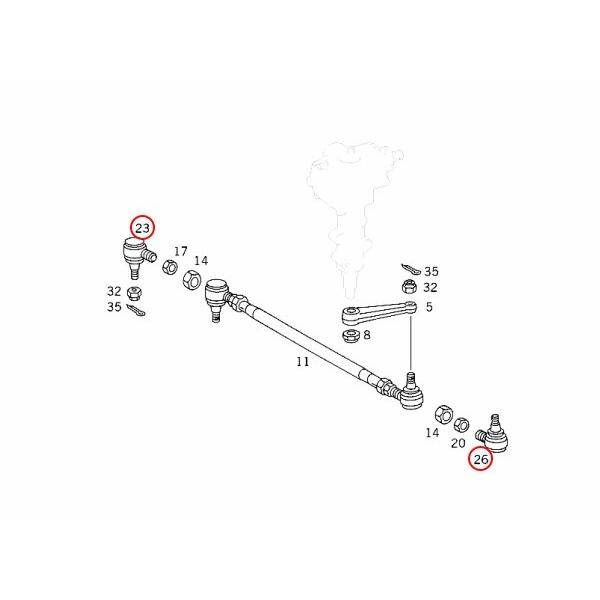 febi bilstein製 ベンツ W463 300GE G320 センターロッドエンド 左右セット 0003308635 0004607348 0003308835 0003300335 0003300635 | Mercedes-Benz | 01