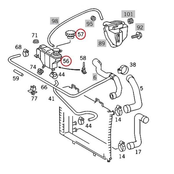 ベンツ W463 G320 G500 G55AMG ラジエーターサブタンク リザーバータンク エクスパンションタンク キャップ付き 2025000249 1245000406 |  | 01