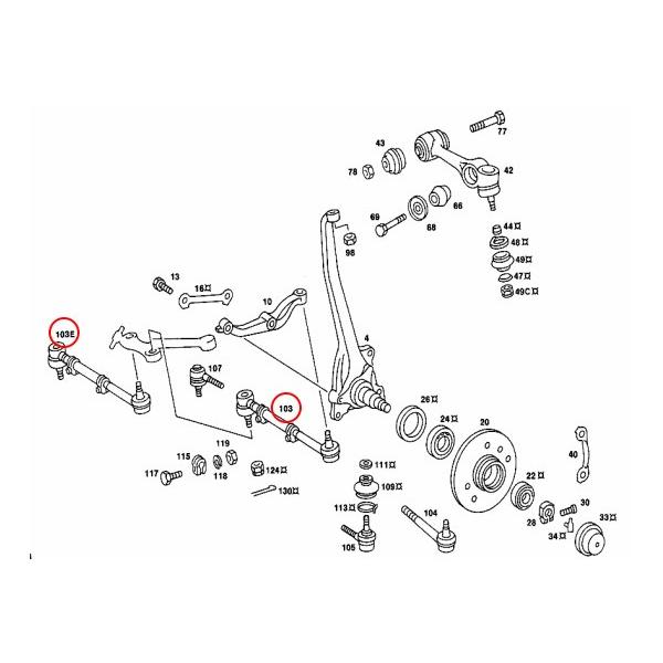 MEYLE製 ベンツ W126 300SE 420SEL 500SE 560SEL ステアリングタイロッドASSY 左右 1263300503 1263300303 1263300603 1263300403 | Mercedes-Benz | 01