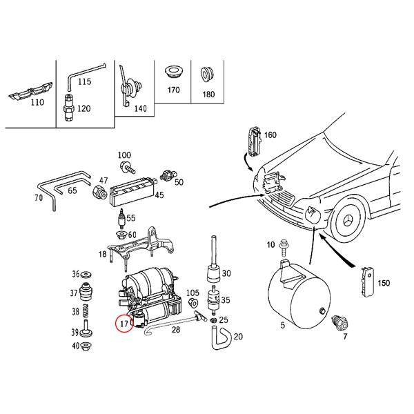 [1年保証付]ベンツ W220 S55AMG エアサス 1本＆コンプレッサー 2203202438 2203200104 2113200304｜protechauto｜03