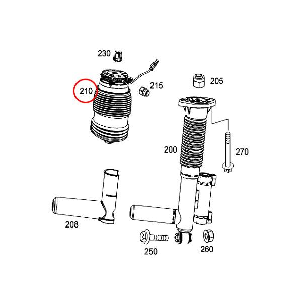 ベンツ C257 CLS220d CLS450 リア/リヤ エアサスペンション 左右セット AIRマティックDCサスペンション装備車用 2133200125 2133200225 | Mercedes-Benz | 01