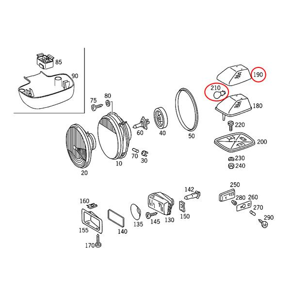 ベンツ W463 G55AMG G63AMG フェンダーウインカーレンズ 左右 グロスブラック LEDバルブ付き 4638260057 4638200021 4638200521 4639060042 | Mercedes-Benz | 01