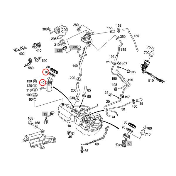 ベンツ W219 CLS350 CLS500 燃料ポンプ/フューエルポンプ＆シールリング/ガスケットセット 2114701494 2114702994 2114704194 2114710579 | BMW | 01