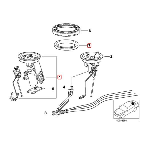 BMW E36 318i 320i 323i 燃料ポンプ＆シールリングセット 16146758736 16141182985 16111179637 | BMW | 01