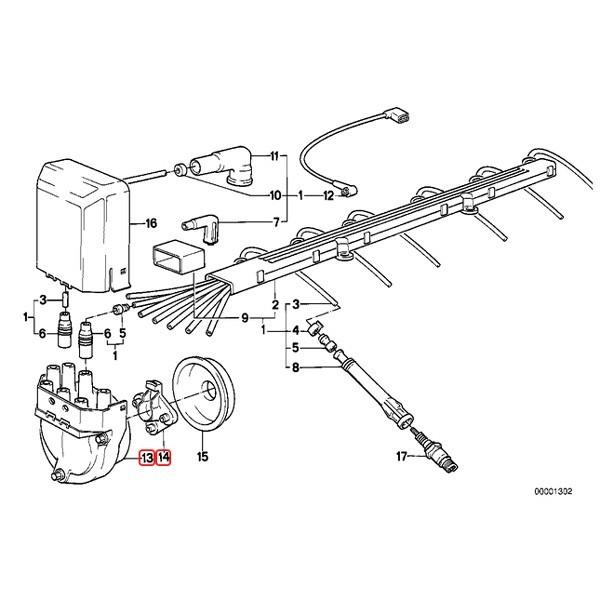 純正OEM BOSCH製 BMW E28 E34 ディストリビューターキャップ＆ローター12111285058 12111734110 12111284446 520i 525e 525i 535i M5 M535i | BMW | 01