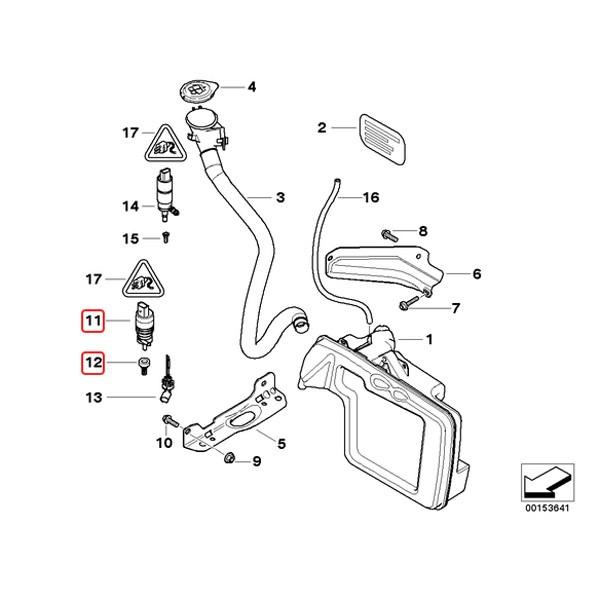 URO製 BMW E60 E61 ウィンドウウォッシャーポンプ＆グロメット 67127302589 67126934159 61667006063 525i 530i 530xi 540i 545i 550i M5 | BMW | 01