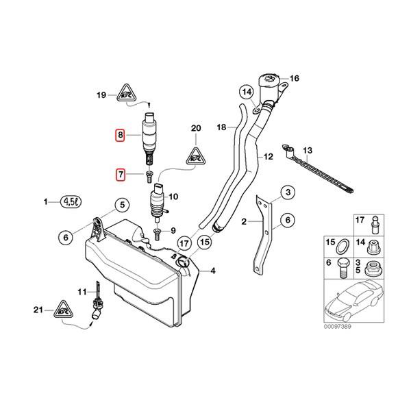 URO製 BMW F32 F82 F33 F36 ウィンドウウォッシャーポンプ＆ストレーナー 67127302589 67126934159 61667006063 420i428i430i435i440i M4 | BMW | 02