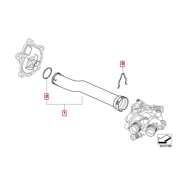 BMW MINI ミニ R55 R57 JCW Cooper CooperS ウォーターポンプ＆サーモスタット＆ウォーターホース 11517648827 11537534521 11537589713 | MINI | 02