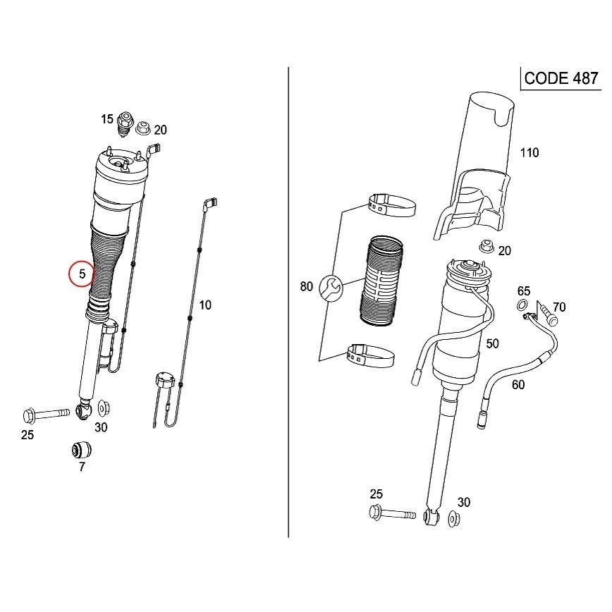 [1年保証付]ベンツ W221 S350 S400 S500 リア/リヤ エアサスペンション/ショックアブソーバー 左右セット 2213205513 2213205613 |  | 01