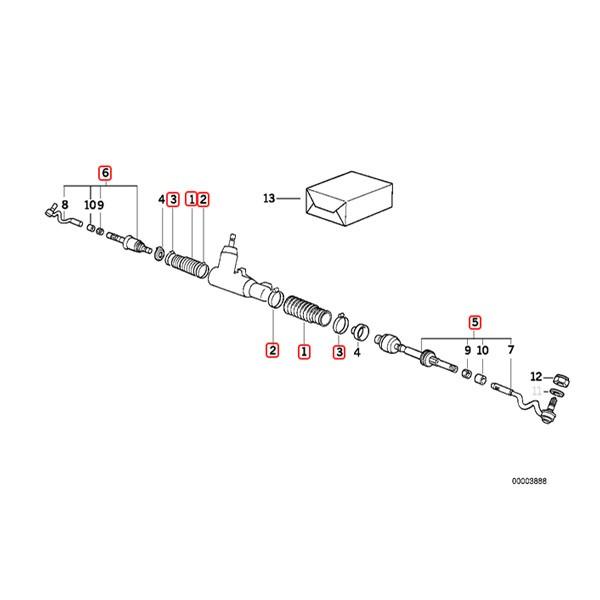 BMW [優良品]BMW E36 318i 318is 320i 323i 325i タイロッド ASSY＆ダストカバー 左右セット ...