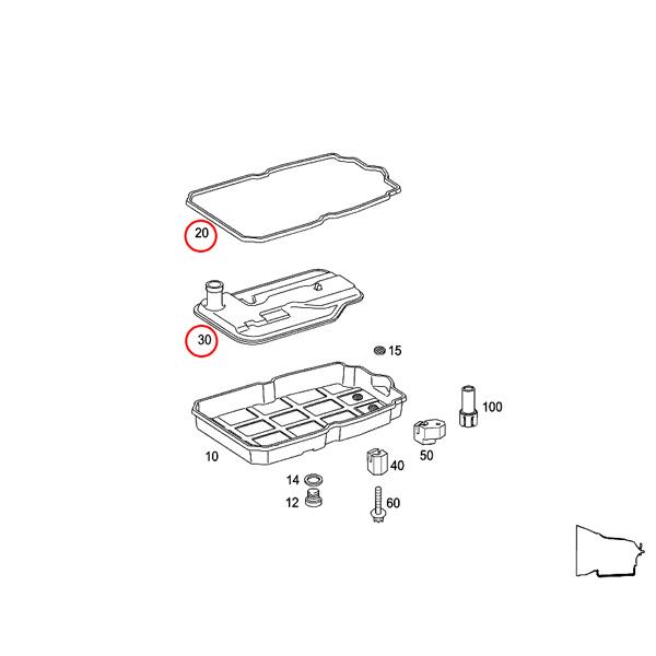 [優良品]ベンツ W220 W221 W222 S350 S400 S430 S500 S550 S600 S63 ATフィルター＆ガスケット 722.9 2222772000 2212770100 2202710180 | Mercedes-Benz | 01
