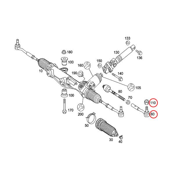 febi bilstein製 ベンツ C209 A209 CLK200 CLK240 CLK320 CLK350 CLK55AMG CLK63AMG タイロッドエンド 左右セット 2033303903 2033304003 | Mercedes-Benz | 01