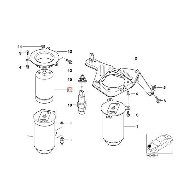 純正OEM BMW DENSO製 E46 328Ci 330Ci M3 エアコンコンプレッサー＆MAHLE-BEHR製 リキッドタンク 64526904014 64538377330 64526904015 | デンソー | 02