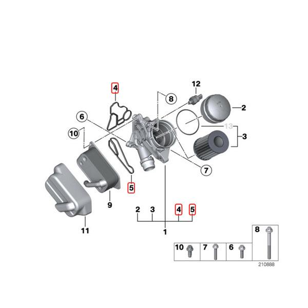 送料200円 VICTOR REINZ製 BMW E60 E61 F07 F10 F11 523i 525i 528i 530i 530xi 535i オイルフィルターハウジング ガスケット 11427537293