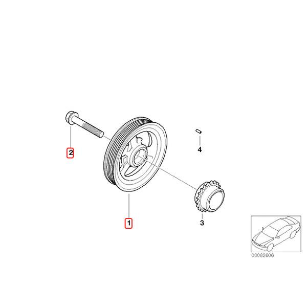 febi bilstein製 BMW MINI ミニ R53 R52 クランクプーリー/バイブレーションダンパー W11 11237525135 11237829918 | MINI | 01