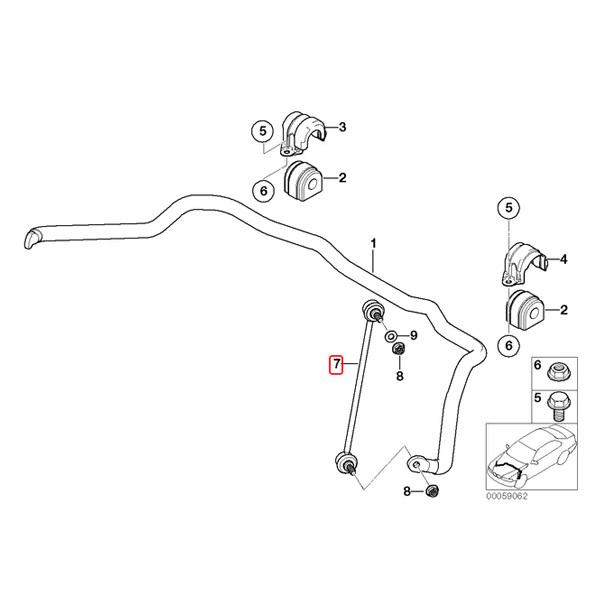 純正OEM LEMFORDER製 BMW Xシリーズ X5/E53 3.0i フロント スタビライザーリンク/スタビリンクロッド 左右セット 31356750703 31356750704 | BMW | 01