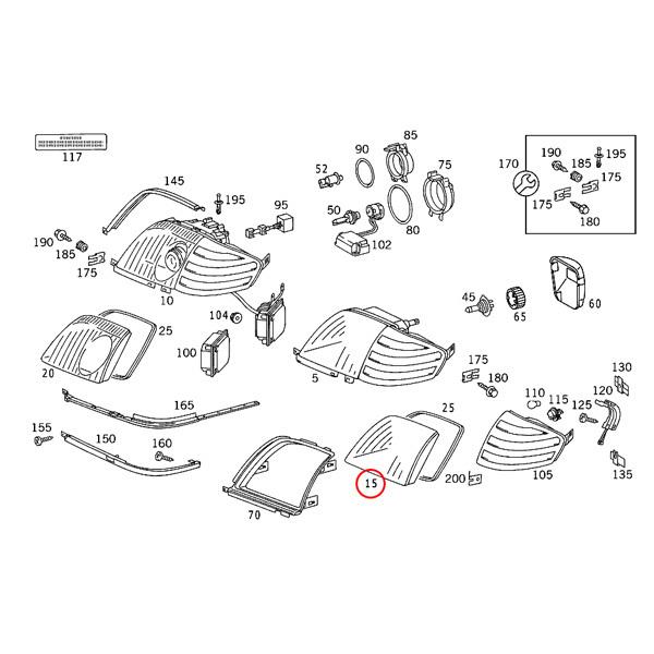 URO製 ベンツ SL R129 SL320 ヘッドライトレンズ 左右セット USA仕様 1298201166 1298201266 | Mercedes-Benz | 01