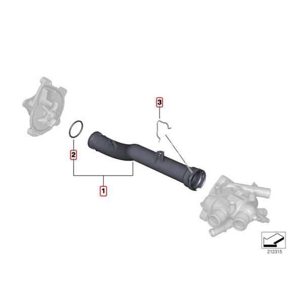 BMW MINI ミニ R60 R61 CooperS ALL4 JCW One ウォーターポンプ＆ウォーターホースほか 4点set 11517648827 11537647751 12518611289 | MINI | 02