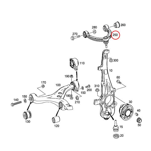 MEYLE製 ベンツ X166 GL350_BlueTEC GL550 GL63AMG フロント アッパーアーム/コントロールアーム 左右セット 1663301707 1663301807 | Mercedes-Benz | 01
