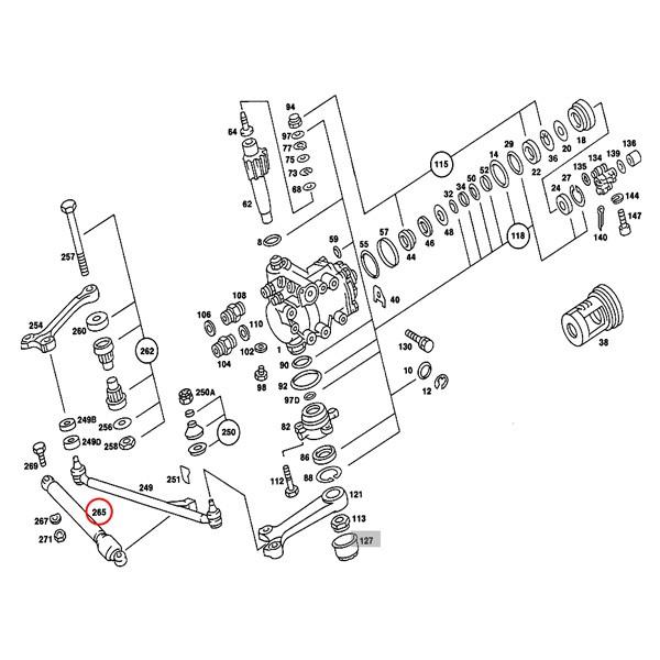 STABILUS製 ベンツ W126 ステアリングダンパー 0004635132 0004634832 280SE300SD300SE500SE380SEL420SEL500SEL560SEL380SEC500SEC560SEC｜protechauto｜02