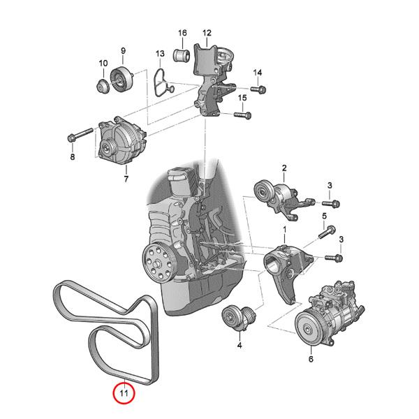 [優良品]AUDI アウディ A1 8X 2010〜2015年式 ファンベルト/リブベルト/Vベルト 6PK1693 6PK1694 03F260849A 054903137B 054903137F | Audi | 01