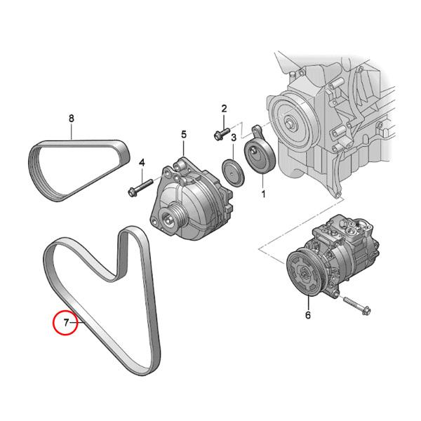 [優良品]AUDI アウディ A4 8W/B9 A5 F5 ファンベルト 6PK1003 6PK1004 6PK1005 04E145933AG 04E145933AL 04E145933P 04E145933R | Audi | 01