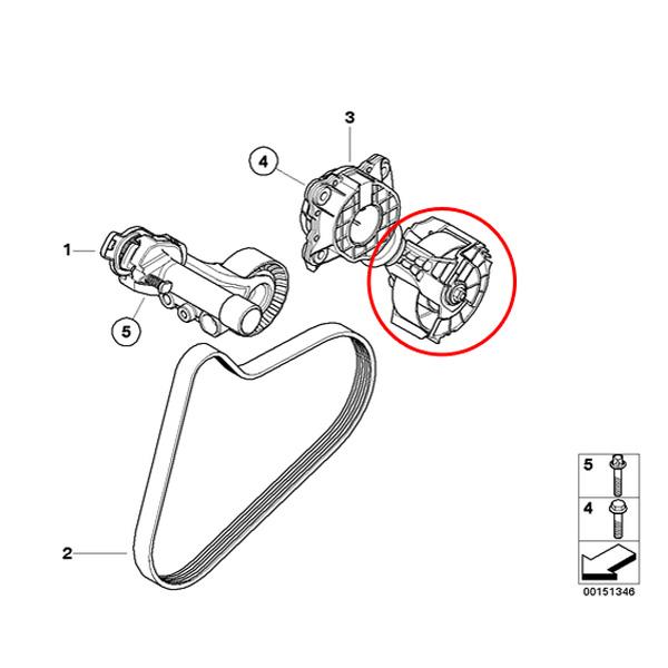 [優良品]BMW MINI ミニ R55 R56 Cooper CooperS One JCW 摩擦ホイール リペアプーリー 11287598832 11287598833 11287534400 11287571013｜protechauto｜02