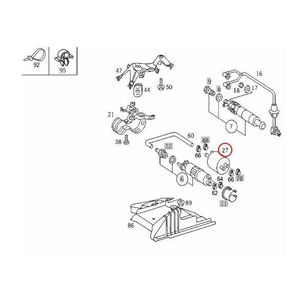 ベンツ R129 R170 R230 W124 W140 燃料フィルター フューエルフィルター フューエルストレーナー  0024772701 0024772801 |  | 01