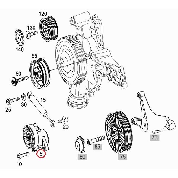 ベンツ W203 W204 W216 R230 ベルトテンショナーASSY M272 M273