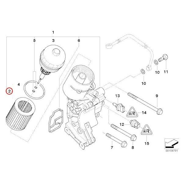 BMW 3シリーズ E36 E46 エンジンオイルフィルター/オイルエレメント M52 M54 11427512300 320i 323i