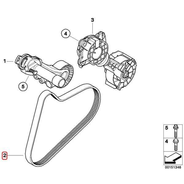 BMW MINI ミニ R56 JCW クーパー Cooper クーパーS CooperS ワン One ファンベルト/リブベルト/Vベルト 6PK906 11287566789 11287534399 | MINI | 01